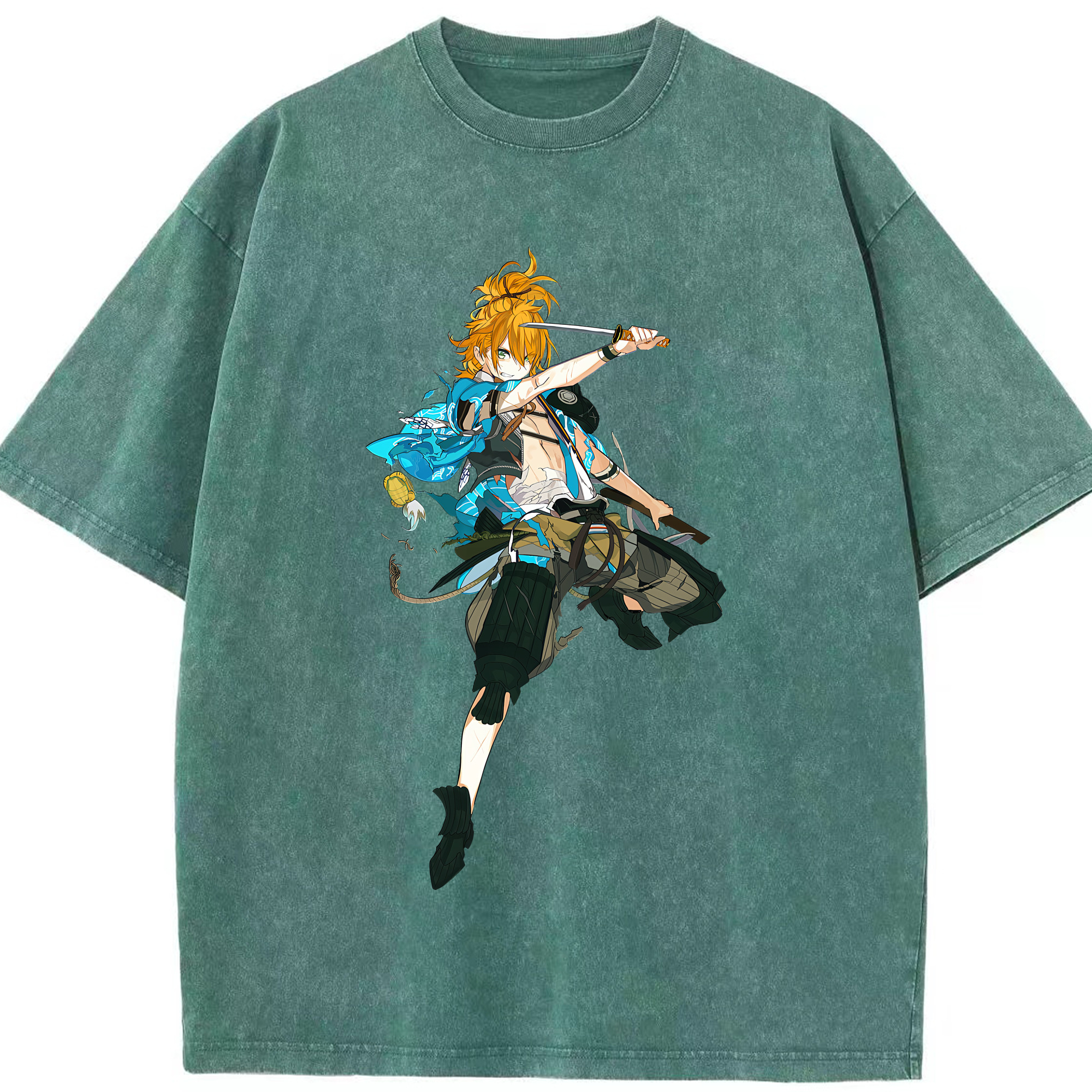 （画像用） 刀剣乱舞 Touken Ranbu 綿100% ヴィンテージ風 半袖Tシャツ（フロントプリント）